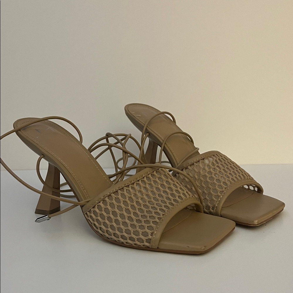 Marc Fisher Tan Strappy Heels
